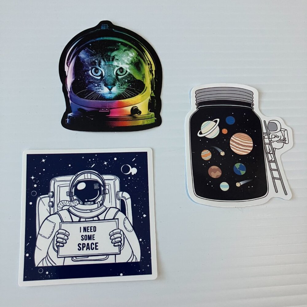 Spaceman Astronaut Vinyl Stickers Set of 5 | Waterproof Galaxy Space Decals